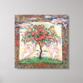 "Cloud Rabbits Tree"プレミアムキャンバスプリント Canvas Afdruk