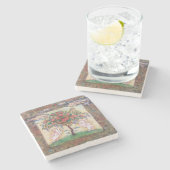 Cloud Rabbits & Tree of Life Stenen Onderzetter (Zijkant)