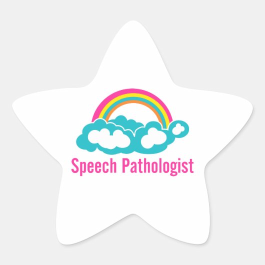 Cloud Rainbow Speech Patholoog Ster Sticker (Voorkant)