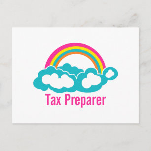 Cloud Rainbow Tax Preparer Briefkaart