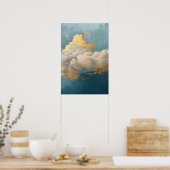 Cloud schilderij & gouden details poster (Keuken)