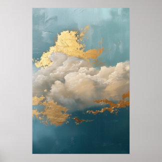 Cloud schilderij & gouden details poster