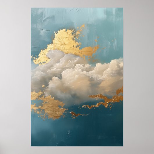 Cloud schilderij & gouden details poster (Voorkant)