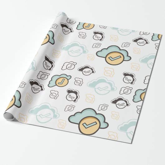Cloud seamless pattern cadeaupapier (Uitgerold)