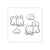 Cloud Shapes Bunny Cat Rubberstempel (Afrduk)