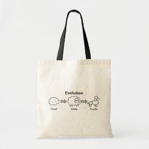 Cloud Sheep Poodle Funny Evolution Tote Bag