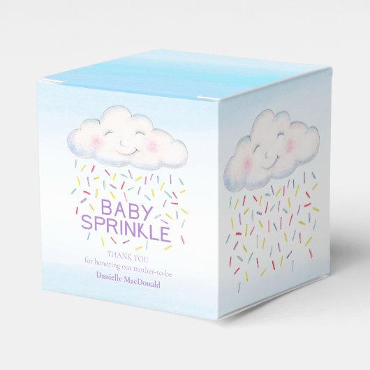 Cloud snoep baby sprinkle waterverf dank u bedankdoosjes (Voorkant Zijde)