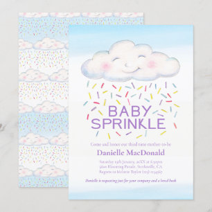 Cloud snoep baby strooien kleurrijke waterverf kaart