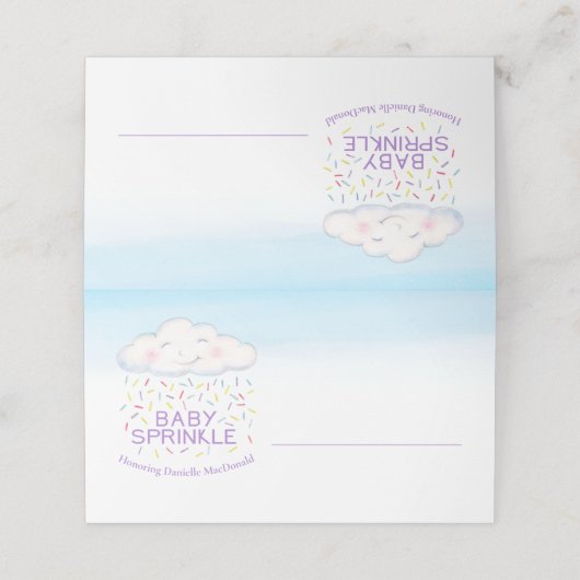 Cloud snoep waterverf kunst gast plaats kaarten (Buitenkant ongevouwen)