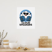 Cloud Speakers Funny Weather Pun Poster (Keuken)