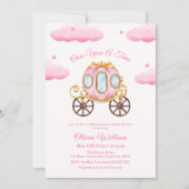 Cloud Star Fairytale Princess Carriage Baby shower Kaart (Voorkant)