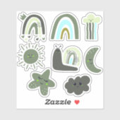 Cloud Star Rainbow & Meer Personages voor Kinderen Sticker (Vel)