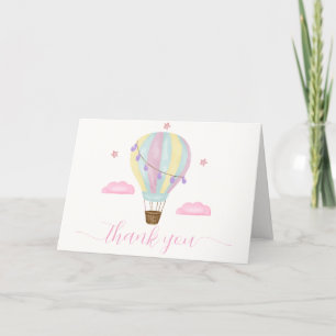 Cloud Star Regenboog Hete Luchtballon Baby shower Bedankkaart
