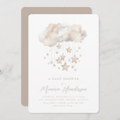 Cloud & Stars Baby shower uitnodiging (Voorkant / Achterkant)