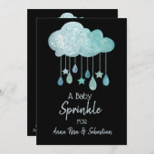 *~* Cloud Stars Regen druppels Uitnodiging (Voorkant / Achterkant)