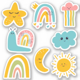 Cloud Ster Regenboog & Meer Personages voor Kinder Sticker
