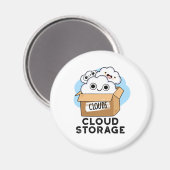 Cloud Storage Funny Weather Technology Pun Magneet (Voorkant / Achterkant)
