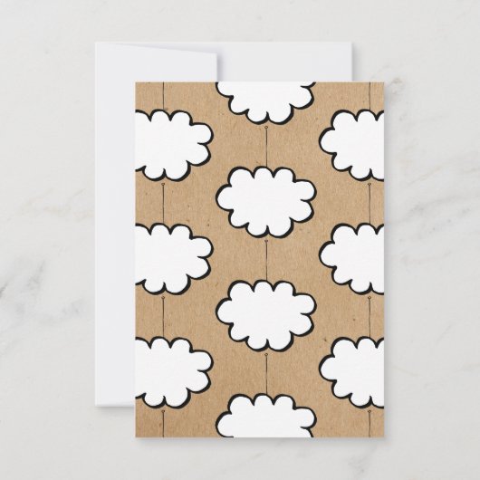 Cloud sur une invitation à baptiser à cordes (Dos)