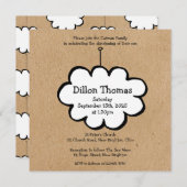 Cloud sur une invitation à baptiser à cordes (Devant / Derrière)