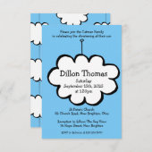 Cloud sur une invitation à baptiser à cordes (Devant / Derrière)