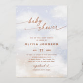 Cloud Theme baby shower Folie Uitnodiging (Voorkant)