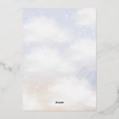 Cloud Theme baby shower Folie Uitnodiging (Achterkant)