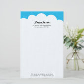 Cloud Top - Blauw Briefpapier (Staand voorkant)