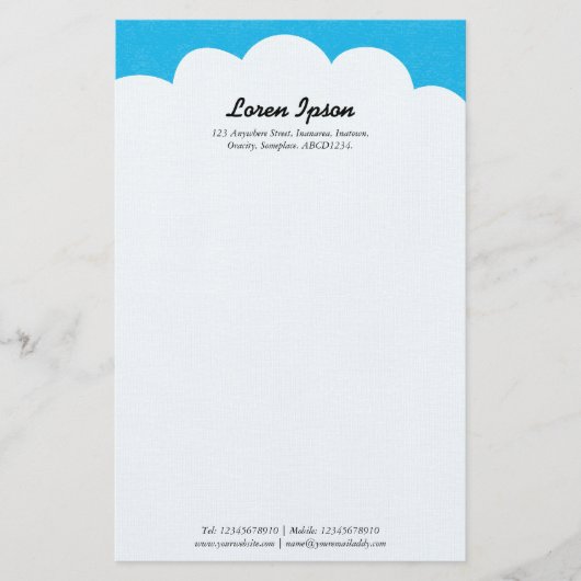 Cloud Top - Blauw Briefpapier (Voorkant)