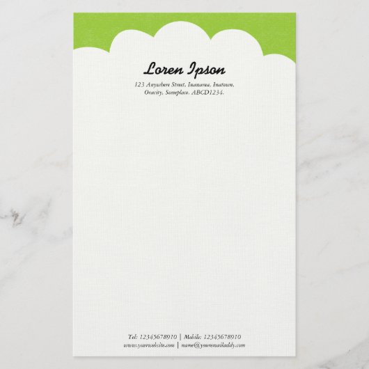 Cloud Top - Martian Green Briefpapier (Voorkant)