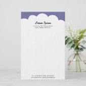 Cloud Top - Paarse grijs Briefpapier (Staand voorkant)