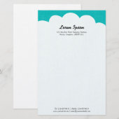 Cloud Top - Turquoise Briefpapier (Voorkant / Achterkant)