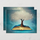 Cloud Tree & Open Book Briefkaart (Voorkant / Achterkant)