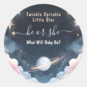 Cloud Twinkle Little Star Genderonthulling Ronde Sticker