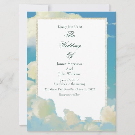 Cloud Wedding Invitation Kaart (Voorkant)