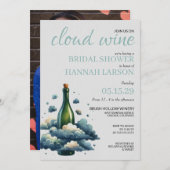 Cloud wijn bruids douche uitnodiging (Voorkant / Achterkant)