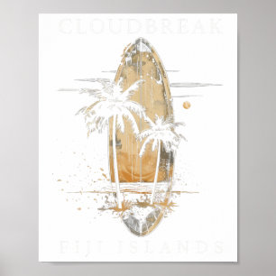 Cloudbreak Fiji-eilanden Surf Vintage Surfen Surfe Poster