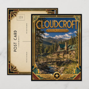 Cloudcroft New Mexico Vintage Art Deco Gouden Tijd Briefkaart