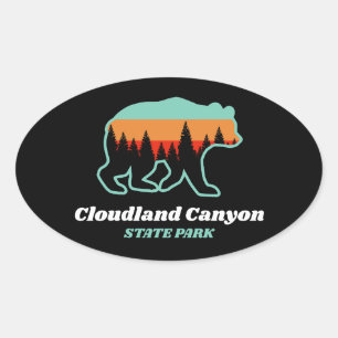 Cloudland Canyon State Park Georgia Beer Retro Ovale Sticker
