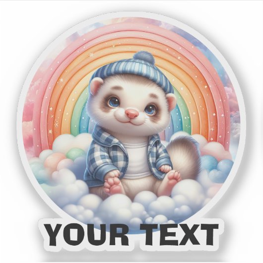 Clouds À Ferret, Sticker Personnalisable. (Devant)