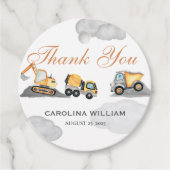 Clouds baby onder constructie baby shower bedankjes labels (Voorkant)