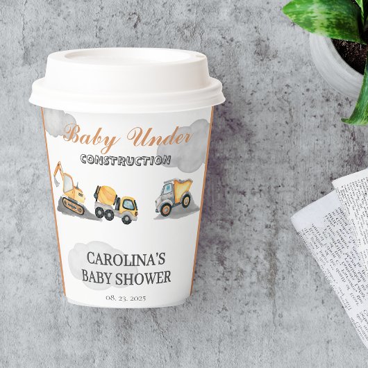 Clouds baby onder constructie baby shower papieren bekers