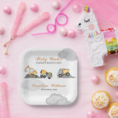 Clouds baby onder constructie baby shower papieren bordje (Feest)