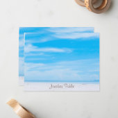 Clouds Bleus Blancs Calligraphié Modèle Script (Devant/Arrière en situation)