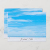 Clouds Bleus Blancs Calligraphié Modèle Script (Devant / Derrière)