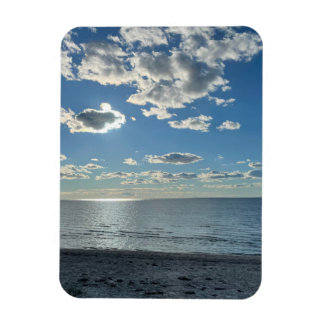 Clouds Cloudy Blue Sky Empty Beach  Magneet