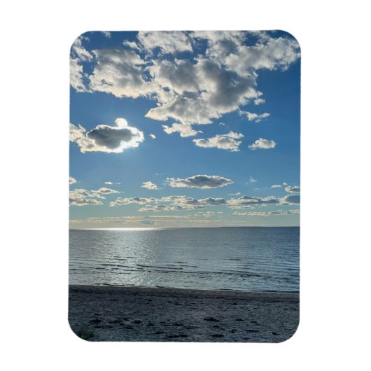Clouds Cloudy Blue Sky Empty Beach  Magneet (Verticaal)