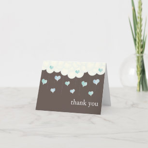 Clouds & Coeurs Baby Girl Carte de remerciements