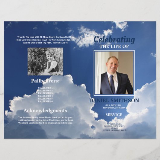 Clouds Funeral Service Programme Celebration of Li Flyer (Voorkant)
