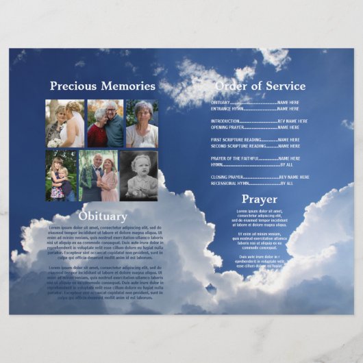 Clouds Funeral Service Programme Celebration of Li Flyer (Achterkant)