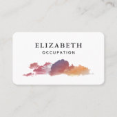 Clouds gris orange rose Carte de visite minimal (Devant)